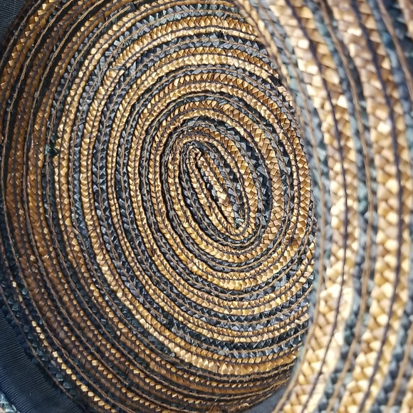Straw Hat, Black and Brown, Like New, OS, $29 - Picture 9 of 9